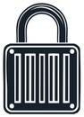 Stylized secure padlock illustration icon for data protection and online privacy Royalty Free Stock Photo
