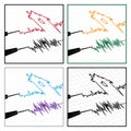 Stylized seismograms Royalty Free Stock Photo