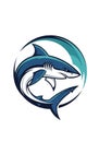 Stylized shark illustration featuring a dynamic, Royalty Free Stock Photo