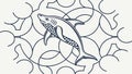 Stylized Shark Wave Pattern Vector Art, vector design Generative AI Royalty Free Stock Photo