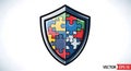 Puzzle Shield: Security and Protection Concept Royalty Free Stock Photo