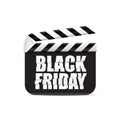 Stylized sign Black Friday on a clapper board for the final sale for the end of November
