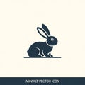 Stylized silhouette of a rabbit facing right, with elongated ears and a Royalty Free Stock Photo