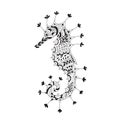 Stylized silhouette of a sea horse.