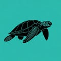 The turtle s shell features distinctive geometric patterns, a Royalty Free Stock Photo