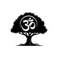 Om Symbol Tree Silhouette Royalty Free Stock Photo