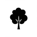 A stylized silhouette of a tree with a rounded canopy and a simple trunk design. The Royalty Free Stock Photo