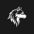 Stylized simple black wolf head logo Royalty Free Stock Photo