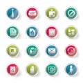 Stylized Simple Business and Office Icons over colored background Royalty Free Stock Photo