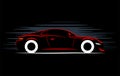 Stylized simple drawing sport super car coupe side view Royalty Free Stock Photo