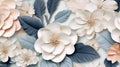 minimalistic style of 3D floral design that will add freshness to your background: delicate flowers,