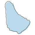 Stylized simple outline map of Barbados icon. Blue sketch map of Barbados vector illustration