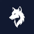 Stylized simple wolf head logo illustration Royalty Free Stock Photo