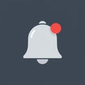 A stylized, simplistic illustration of a bell icon against a dark background, featuring a Royalty Free Stock Photo