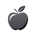 Stylized Single Apple Graphic: Simple Vector Fruit Icon with Gradients and Leaf Royalty Free Stock Photo