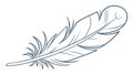 Stylized Single Feather Vector Illustration, vector design Generative AI Royalty Free Stock Photo