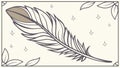 Stylized Single Feather Vector Illustration, vector design Generative AI Royalty Free Stock Photo