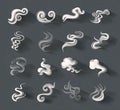 Stylized Smoke and Steam Collection Royalty Free Stock Photo