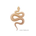 Stylized snake logo design featuring a beige, coiled serpent with a smooth, minimalist Royalty Free Stock Photo