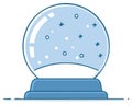 Stylized Snow Globe with Stars and Snowflakes Illustration Royalty Free Stock Photo