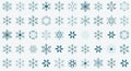 Stylized snowflake patterns arranged in rows against a light background. Each Royalty Free Stock Photo