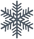 Stylized Snowflake Vector Illustration in Wintery Blue Color against a White Background Royalty Free Stock Photo