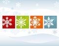 Stylized Snowflake Winter Background