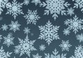 Stylized snowflakes on a dark blue background. Each snowflake Royalty Free Stock Photo