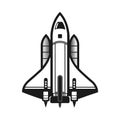 Stylized space shuttle icon with detailed vector illustration on white background Royalty Free Stock Photo