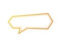 A stylized speech bubble with an orange dotted outline and dashed interior design Royalty Free Stock Photo