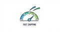 Fast Shipping Speedometer Icon Royalty Free Stock Photo