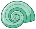 Stylized Spiral Seashell Illustration in Soft Teal Tones Royalty Free Stock Photo
