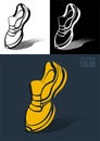 Stylized sports sneaker, running shoes. Active healthy lifestyle. Vector