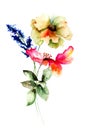 Stylized spring flowers,
