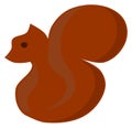 Stylized squirrel, red, animal, isolated.