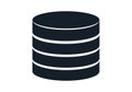 Stylized stacked disk icon representing database or data storage server Royalty Free Stock Photo