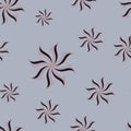 Stylized star anise seamless pattern. Gray background. Royalty Free Stock Photo