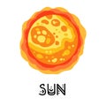 Stylized star Sun isolated cartoon vector image. Astronomic logo image. Media glyph icon