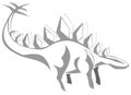 Stylized stegosaurus, prehistoric animal, dinosaur, isolated.