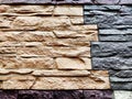Stylized stone or brick plastic wall of different colors. Abstract Background, Texture, Pattern, frame, place for text Royalty Free Stock Photo