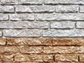 Stylized stone or brick plastic wall of different colors. Abstract Background, Texture, Pattern, frame, place for text Royalty Free Stock Photo