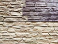 Stylized stone or brick plastic wall of different colors. Abstract Background, Texture, Pattern, frame, place for text Royalty Free Stock Photo