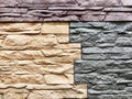 Stylized stone or brick plastic wall of different colors. Abstract Background, Texture, Pattern, frame, place for text Royalty Free Stock Photo