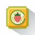 Stylized Strawberry Fruit Label Illustration Royalty Free Stock Photo
