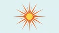 A stylized sun design features a bright yellow circular center with Royalty Free Stock Photo
