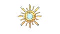 A stylized sun. The design features a central blue circle surrounded by Royalty Free Stock Photo