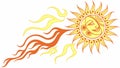 Stylized Sun with Fire Tail, vector design Generative AI Royalty Free Stock Photo