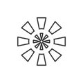 Stylized sun logo. Line icon of sun, flower. Isolated black outline logo on white background Royalty Free Stock Photo