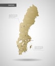 Stylized Sweden map vector illustration.