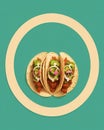 Stylized taco icon on circular background Royalty Free Stock Photo